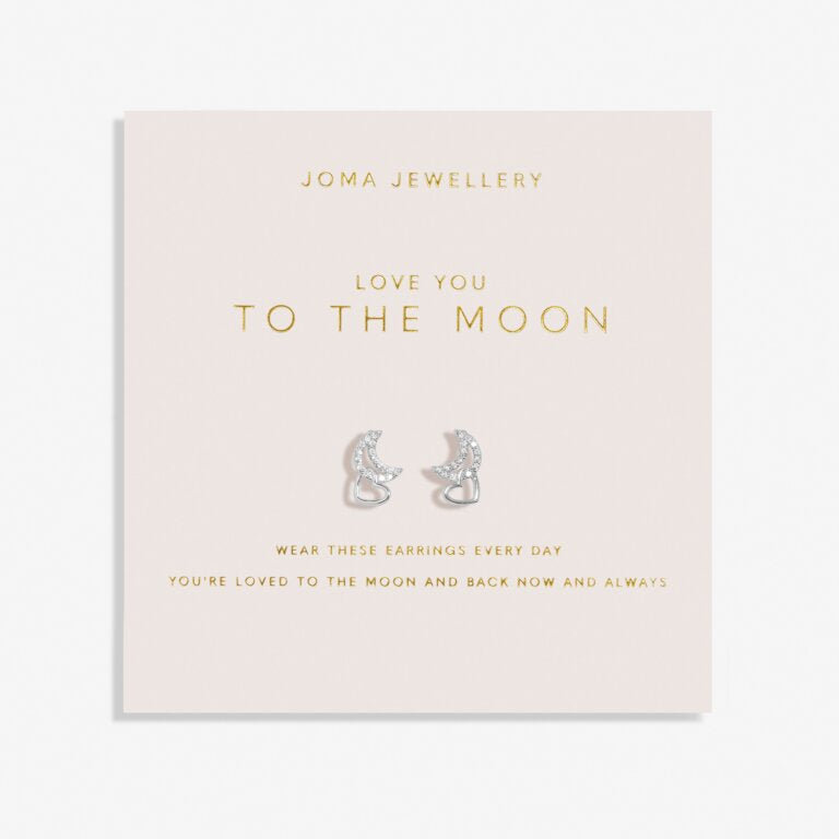 Joma Forever Yours Love You To The Moon Silver Earrings