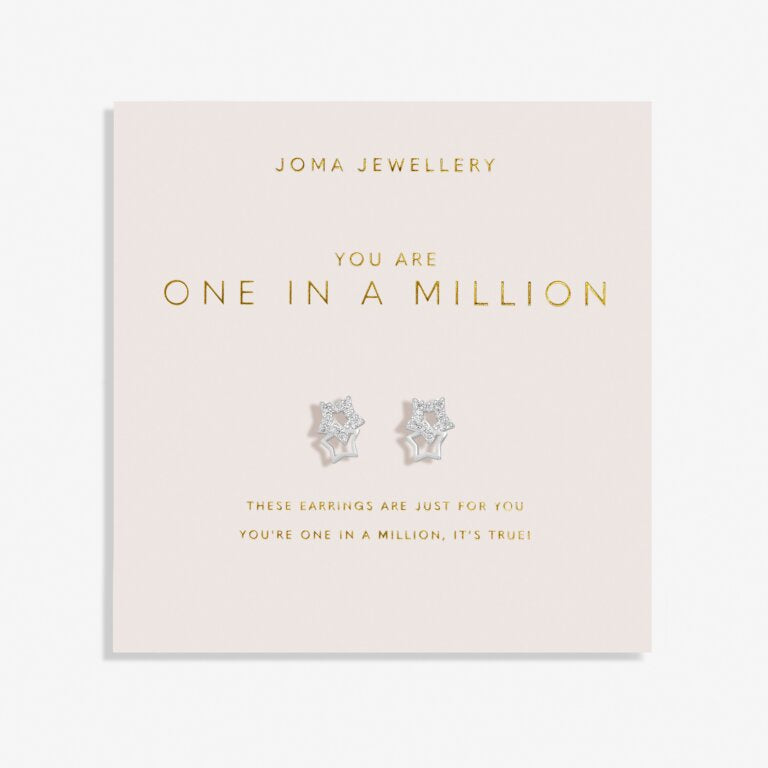 Joma Forever Yours You Are One In A Million Silver Earrings