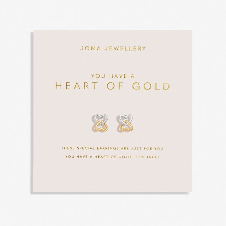 Joma Forever Yours You Have A Heart Of Gold Silver & Gold Earrings