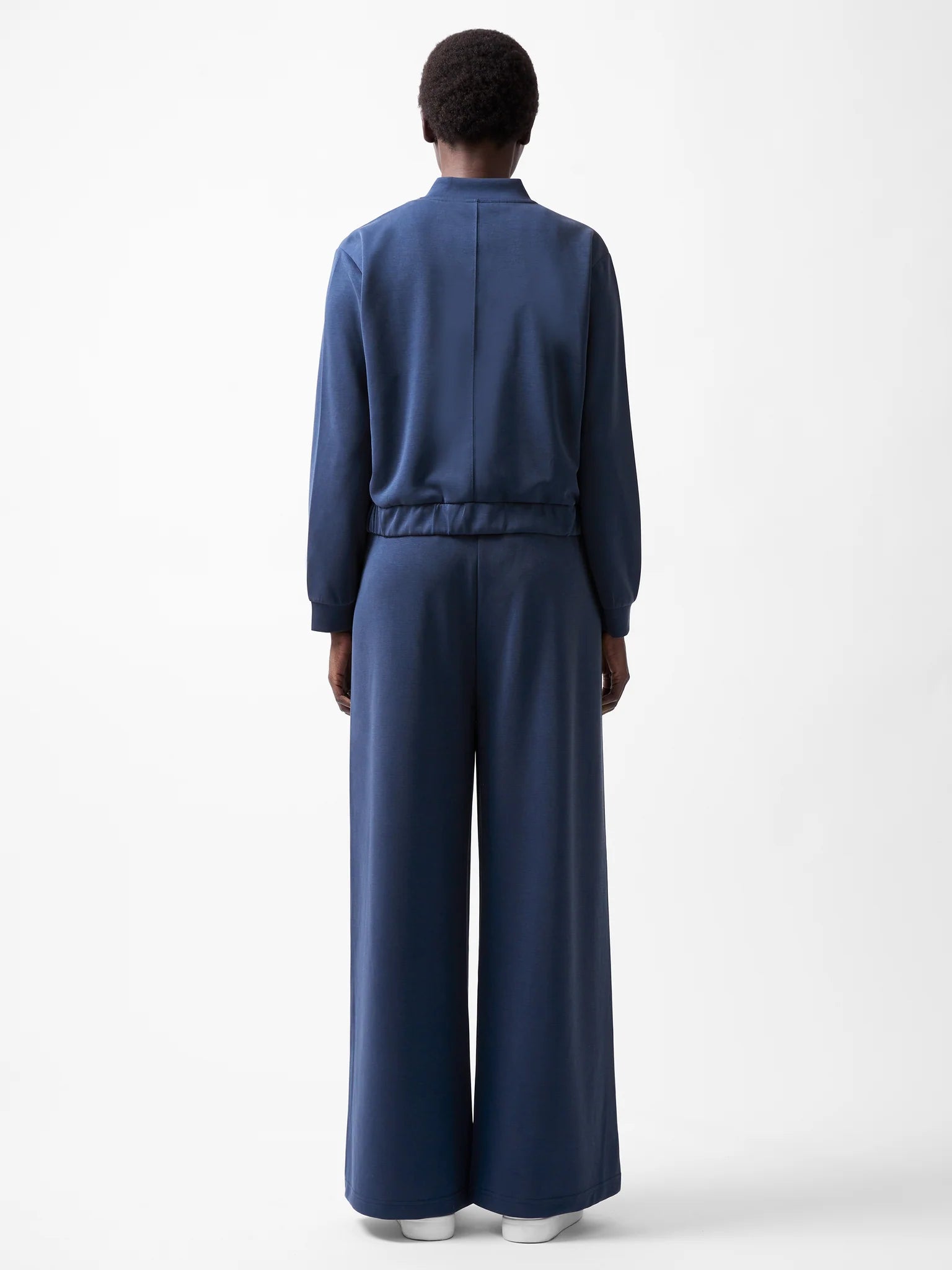 French Connection Wren Zip Through Bomber Jacket Midnight Blue