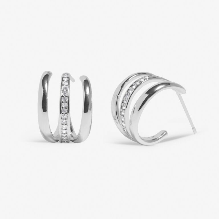 Joma Soul Shine Pave Illusion Silver Hoop Earrings