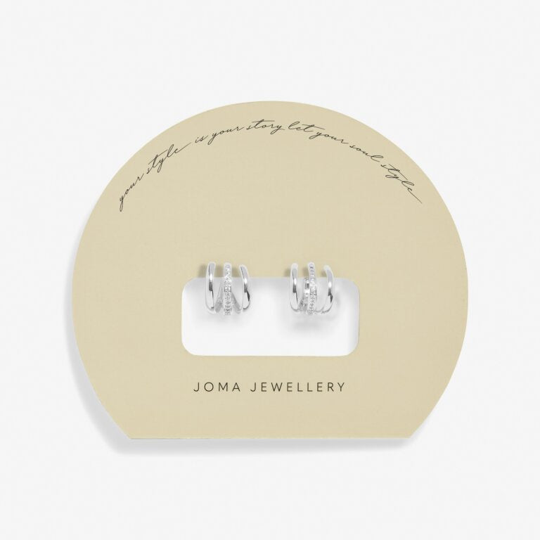 Joma Soul Shine Pave Illusion Silver Hoop Earrings