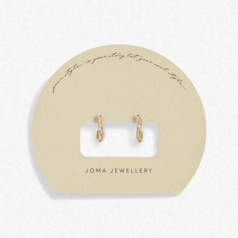 Joma Soul Shine Pavé Wave Gold Hoop Earrings