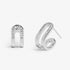 Joma Soul Shine Pavé Arc Silver Huggie Hoop Earrings