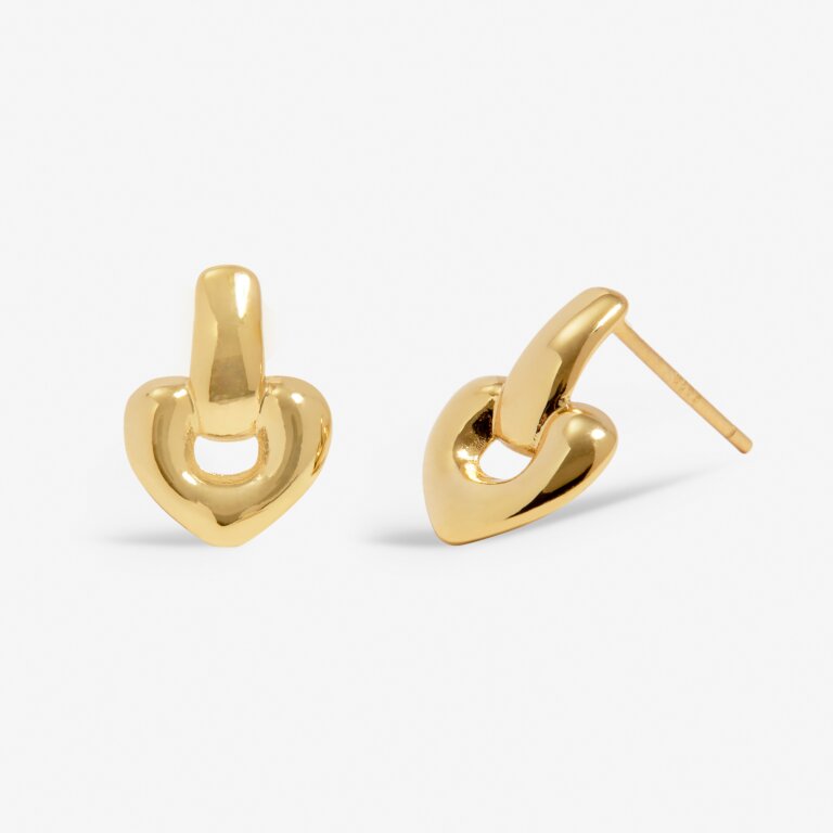 Joma Soul Shine Drop Heart Gold Earrings