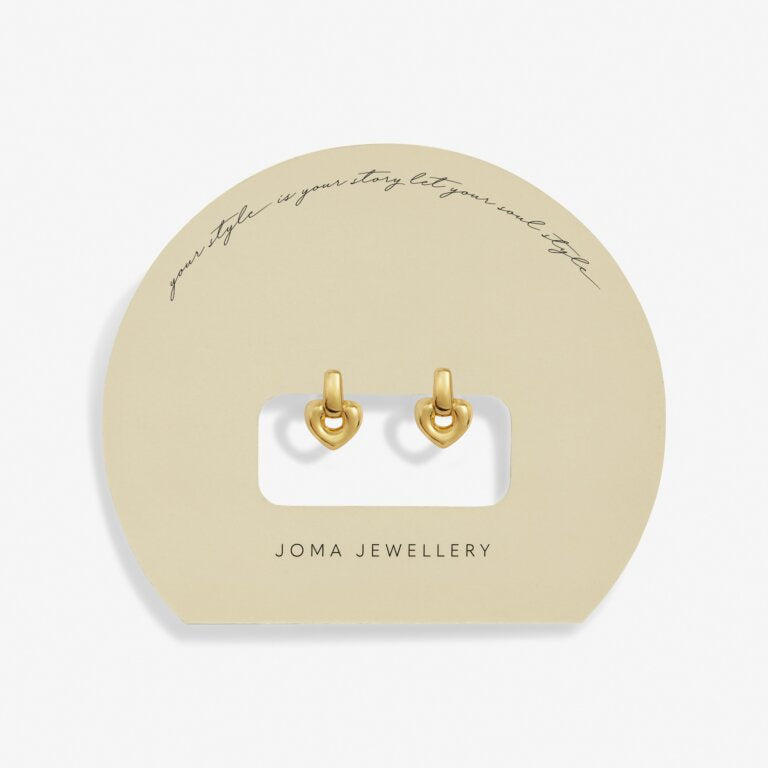 Joma Soul Shine Drop Heart Gold Earrings