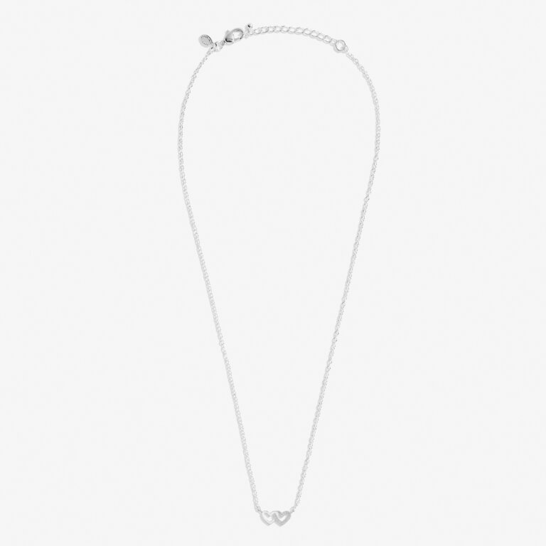 Joma Mini Charms Pavé Linked Hearts Silver Necklace