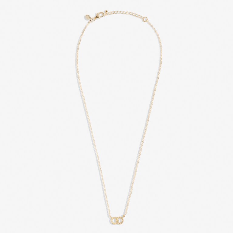 Joma Mini Charms Pavé Linked Circles Gold Necklace