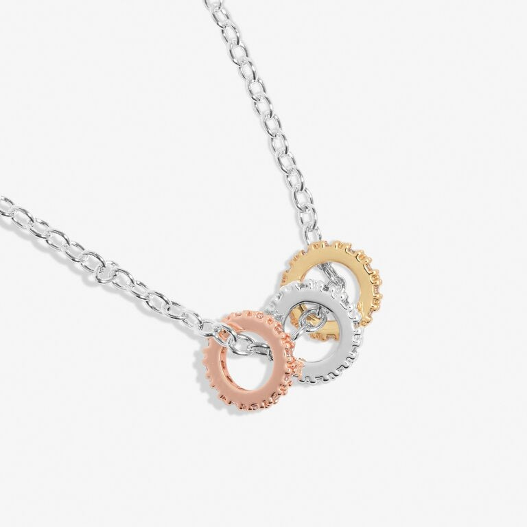 Joma Mini Charms Three Tone Pavé Necklace