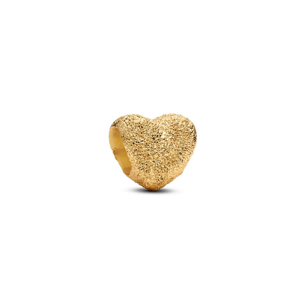 Pandora Gold Plated Textured Heart Mini Charm