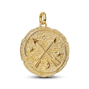 Pandora Me Gold Plated Crossing Arrow Medallion Charm