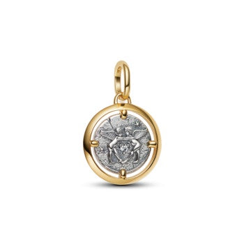 Pandora Me Two Tone Cupids Medallion Charm