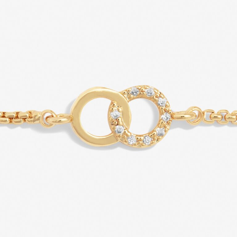 Joma Mini Charms Pavé Linked Circles Gold Bracelet