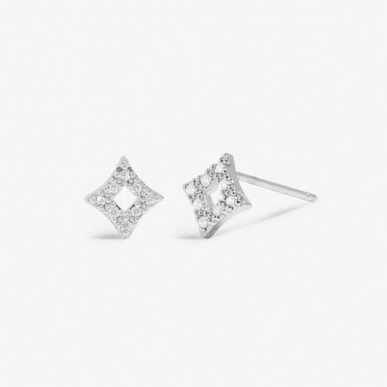 Joma Mini Charms Pavé Diamond Silver Earrings