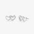 Joma Mini Charms Pavé Linked Hearts Silver Earrings