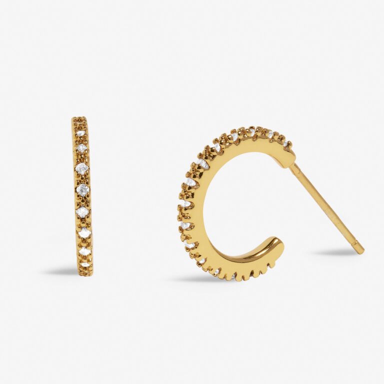 Joma Mini Charms Three Tone Pavé Hoop Earrings