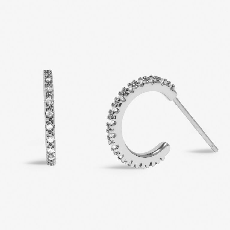 Joma Mini Charms Three Tone Pavé Hoop Earrings