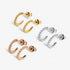 Joma Mini Charms Three Tone Pavé Hoop Earrings