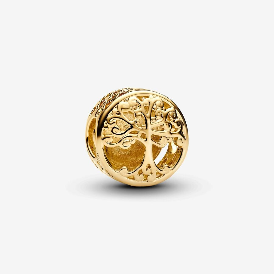 Pandora Gold Plated Openwork Family Roots Charm
