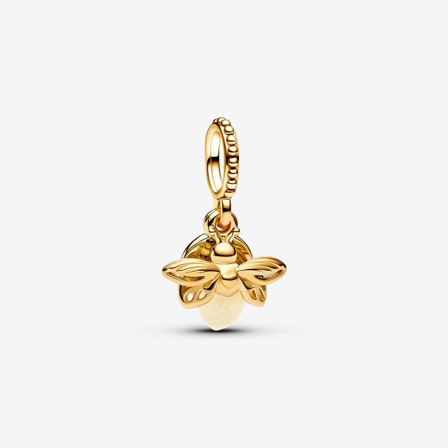 Pandora Gold Plated Glow-in-the-dark Firefly Dangle Charm