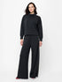 French Connection Wren Draped Funnel Neck Toggle Waist Sweatshirt Graphite Grey