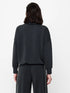French Connection Wren Draped Funnel Neck Toggle Waist Sweatshirt Graphite Grey