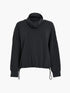 French Connection Wren Draped Funnel Neck Toggle Waist Sweatshirt Graphite Grey