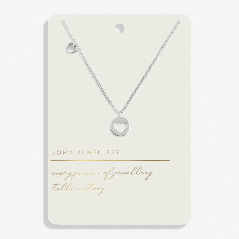 Joma Style Stories Pavé Edge Heart Silver Necklace