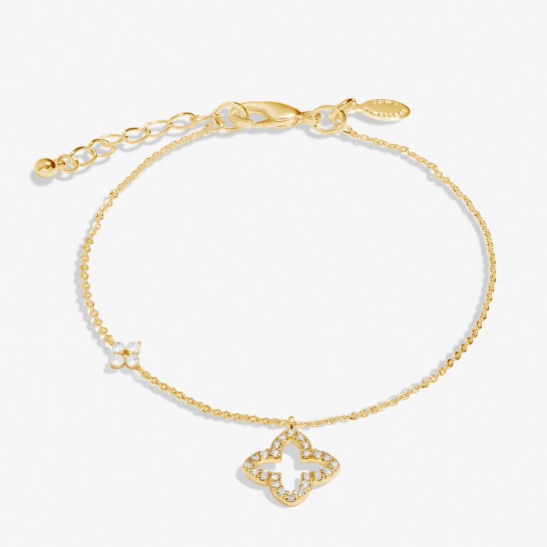 Joma Style Stories Pavé Clover Gold Bracelet