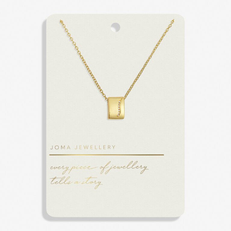 Joma Style Stories Pavé Tag Gold Necklace