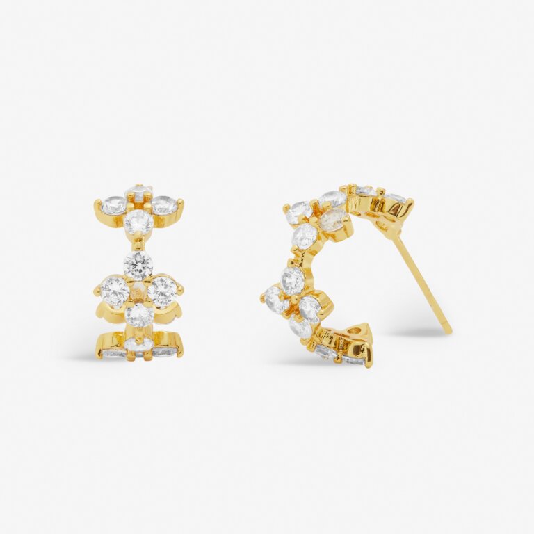 Joma Style Stories Pavé Clover Gold Hoop Earrings