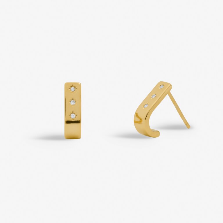 Joma Style Stories Bar Gold Huggie Hoop Earrings