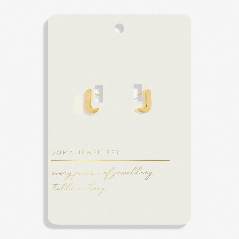 Joma Style Stories Bar Gold Huggie Hoop Earrings