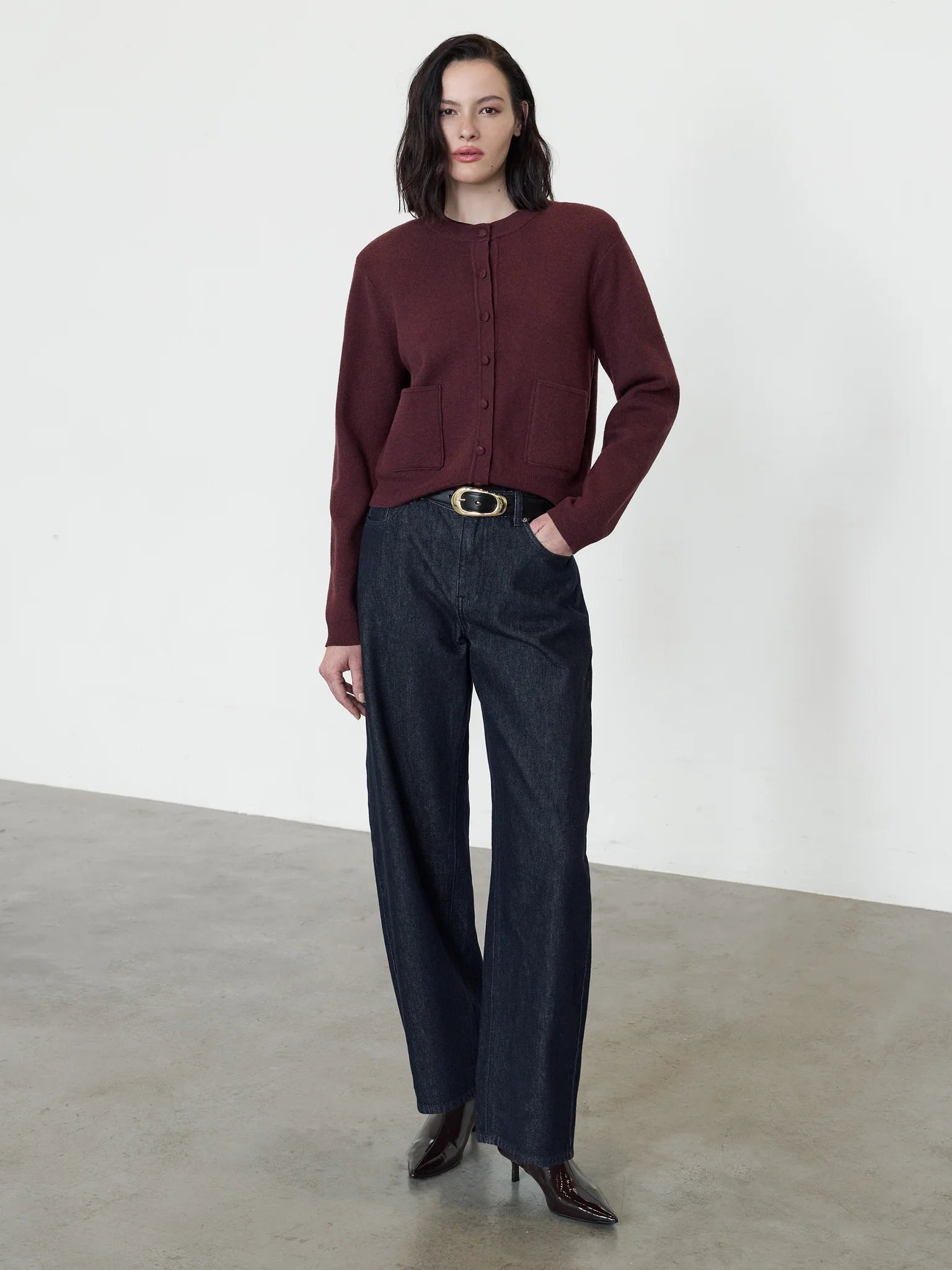 French Connection Riri Cardigan Cherry Liqueur