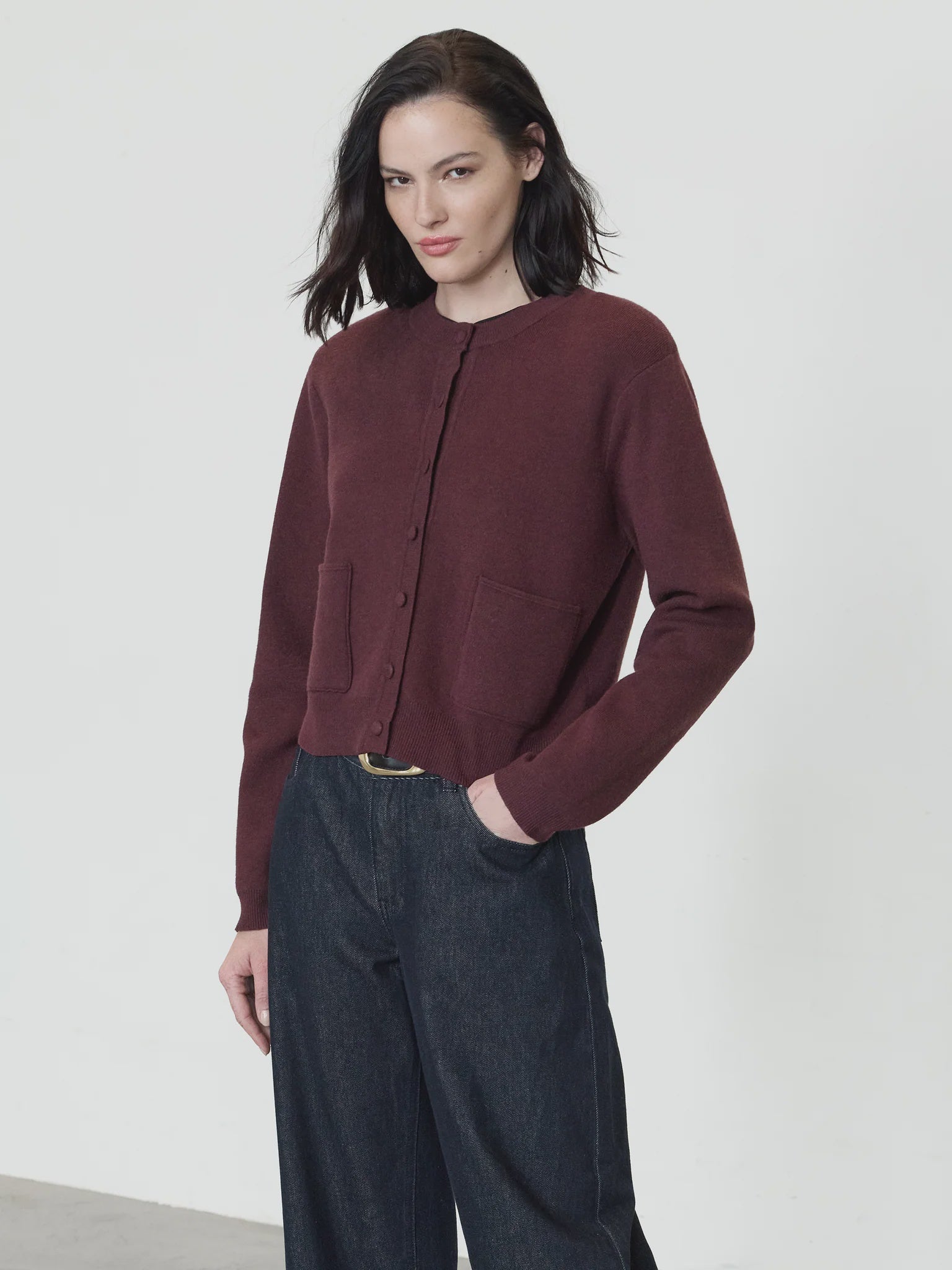 French Connection Riri Cardigan Cherry Liqueur