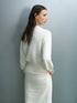 French Connection Mayim Ribbed Knit Zip Cardigan Porcelain Cream