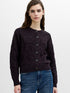 French Connection Varli Floral Drawing Cardigan Mocha Brown