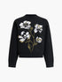 French Connection Oriana Floral Neck Jumper Black/Khaki Green Multi