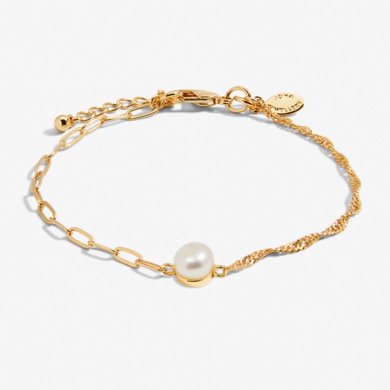 Joma Stacks Of Style White Pearl Set Of 2 Gold Bracelets