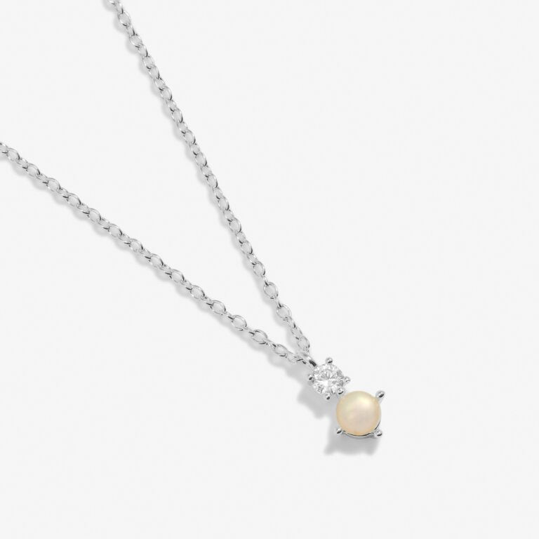 Joma Halo Pearl CZ & Pearl Pendant Silver Necklace