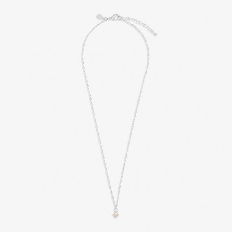 Joma Halo Pearl CZ & Pearl Pendant Silver Necklace