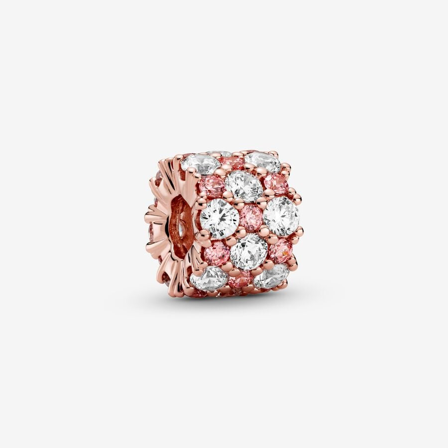 Pandora Rose  Pink and Clear Sparkle Charm