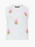 French Connection Junie Floral Applique Vest Porcelain Cream/French