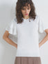 French Connection Aylaa Krista Mix Sleeve Top Linen White