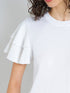 French Connection Aylaa Krista Mix Sleeve Top Linen White