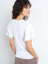 French Connection Aylaa Krista Mix Sleeve Top Linen White