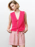 French Connection Lois Mozart Top Vest Fuchsia Pink