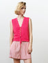 French Connection Lois Mozart Top Vest Fuchsia Pink