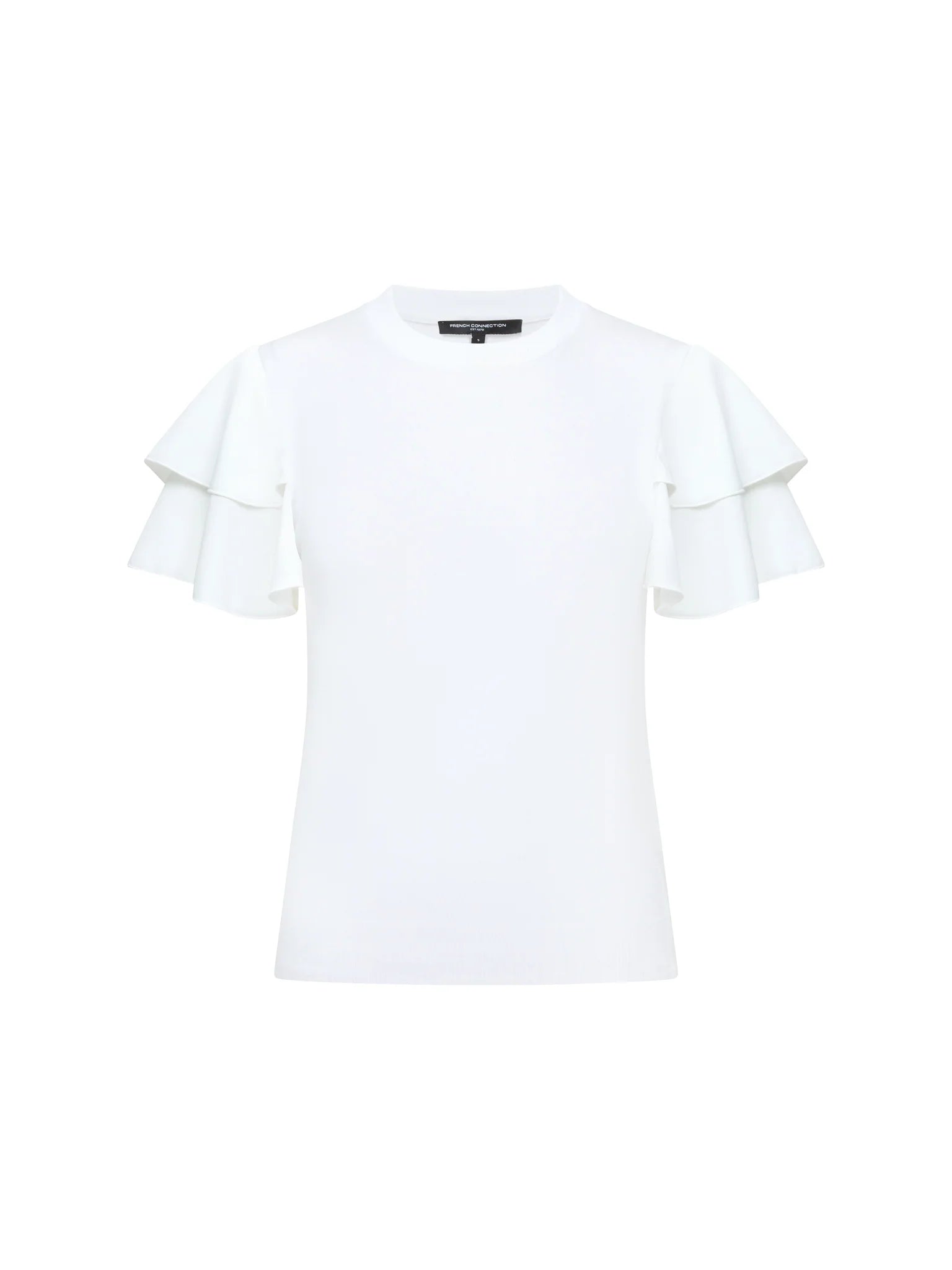 French Connection Aylaa Krista Mix Sleeve Top Linen White