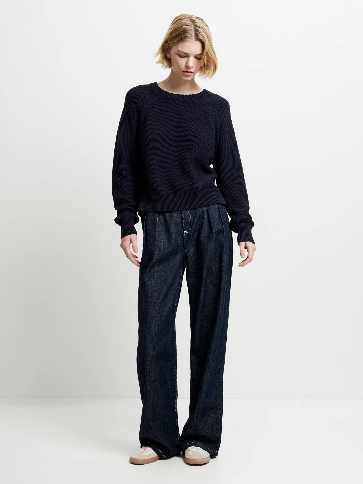 French Connection Lilly Mozart Crew Neck Jumper Utility Blue